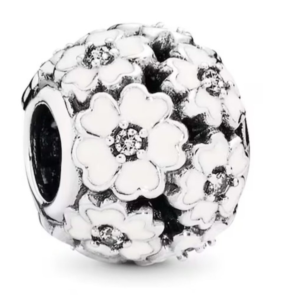 New Pandora Primrose Meadow White Bead Charm